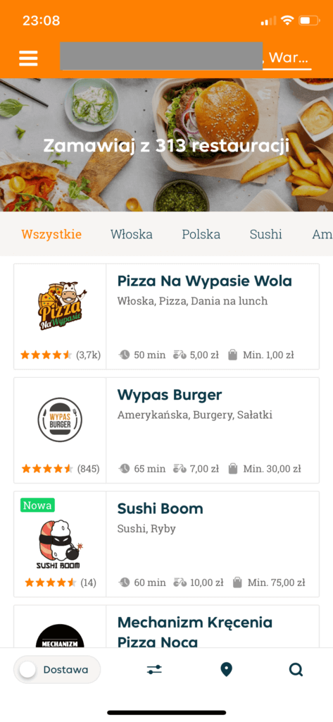 aplikacja Pyszne.pl